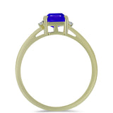 Inel din Argint 925 Placat cu Aur ( 2.21 grame ) cu Agat Albastru și Topaz Alb 1.67 Carate