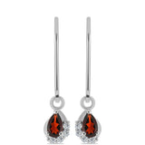 Cercei din Argint 925 ( 1.59 grame ) cu Granat Barton și Topaz Alb 0.58 Carate