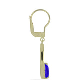 Cercei din Argint 925 Placat cu Aur ( 2.63 grame ) cu Agat Albastru 1.98 Carate
