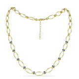 Set din Argint 925 Placat cu Aur ( 25.63 grame ) cu Tanzanit 1.33 Carate ( Colier+Brățară )