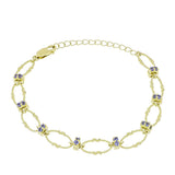 Set din Argint 925 Placat cu Aur ( 25.63 grame ) cu Tanzanit 1.33 Carate ( Colier+Brățară )