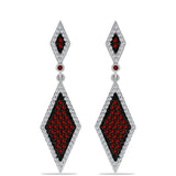 Cercei din Argint 925 ( 5.9 grame ) cu Granat Barton și Topaz Alb 2.4 Carate