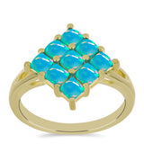 Inel din Argint 925 Placat cu Aur ( 3.33 grame ) cu Opal Albastru Etiopian Paraiba 0.97 Carate