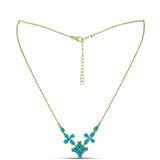 Colier din Argint 925 Placat cu Aur ( 5.48 grame ) cu Opal Albastru Etiopian Paraiba 2.04 Carate