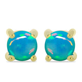 Cercei din Argint 925 Placat cu Aur ( 1.24 grame ) cu Opal Albastru Etiopian Paraiba 0.6 Carate