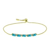 Brățară din Argint 925 Placat cu Aur ( 3.07 grame ) cu Opal Albastru Etiopian Paraiba și Topaz Alb 1.04 Carate