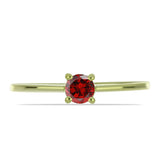 Inel din Argint 925 Placat cu Aur ( 1.34 grame ) cu Diamant Roșu 0.34 Carate