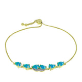 Brățară din Argint 925 Placat cu Aur ( 4.46 grame ) cu Opal Albastru Etiopian Paraiba și Topaz Alb 1.78 Carate