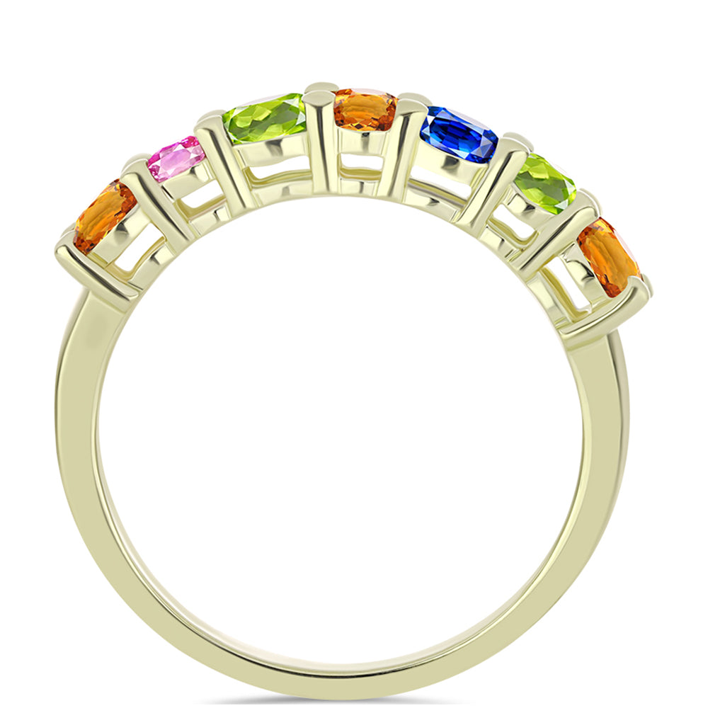 Inel din Argint 925 Placat cu Aur ( 2.58 grame ) cu Safir Rosebery Curcubeu 1.94 Carate