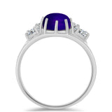 Inel din Argint 925 ( 3.02 grame ) cu Jad Violet și Topaz Alb 2.88 Carate
