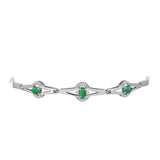 Brățară din Argint 925 ( 7.8 grame ) cu Smarald Brazilian și Topaz Alb 0.75 Carate