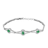 Brățară din Argint 925 ( 7.8 grame ) cu Smarald Brazilian și Topaz Alb 0.75 Carate