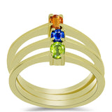 Set din Argint 925 Placat cu Aur ( 4.15 grame ) cu Safir Albastru Australian și Safir Padparadscha 0.72 Carate ( Inel )