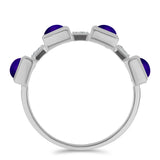 Inel din Argint 925 ( 3.31 grame ) cu Jad Violet și Topaz Alb 1.37 Carate