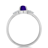 Inel din Argint 925 ( 2.12 grame ) cu Jad Violet și Topaz Alb 0.67 Carate