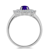 Inel din Argint 925 ( 2.93 grame ) cu Jad Violet și Topaz Alb 1.52 Carate