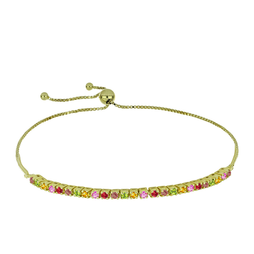 Brățară din Argint 925 Placat cu Aur ( 4.8 grame ) cu Safir Rosebery Curcubeu 1.25 Carate