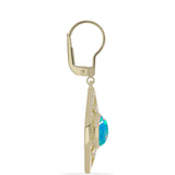 Cercei din Argint 925 Placat cu Aur ( 5.37 grame ) cu Opal Albastru Etiopian Paraiba 1.49 Carate