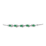 Brățară din Argint 925 ( 3.37 grame ) cu Smarald Brazilian și Topaz Alb 1.01 Carate