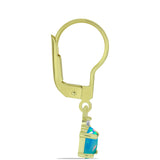Cercei din Argint 925 Placat cu Aur ( 1.29 grame ) cu Opal Albastru Etiopian Paraiba și Topaz Alb 0.58 Carate