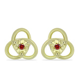 Set din Argint 925 Placat cu Aur ( 3.56 grame ) cu Diamant Roșu 0.03 Carate ( Cercei+Inel+Pandantiv )