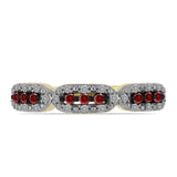 Inel din Argint 925 Placat cu Aur ( 2.3 grame ) cu Diamant Roșu și Diamant Alb 0.24 Carate