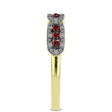 Inel din Argint 925 Placat cu Aur ( 2.3 grame ) cu Diamant Roșu și Diamant Alb 0.24 Carate