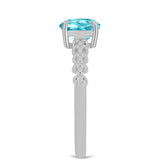 Inel din Argint 925 ( 2.09 grame ) cu Cuarț Paraiba 1.18 Carate