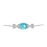 Brățară din Argint 925 ( 4.92 grame ) cu Cuarț Paraiba și Topaz Alb 4.3 Carate