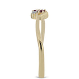 Inel din Argint 925 Placat cu Aur ( 1.81 grame ) cu Diamant Violet și Diamant Alb 0.06 Carate