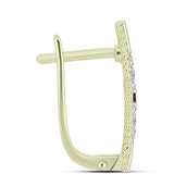 Cercei din Argint 925 Placat cu Aur ( 3.05 grame ) cu Diamant Violet și Diamant Alb 0.08 Carate