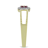 Inel din Argint 925 Placat cu Aur ( 2.36 grame ) cu Diamant Violet și Diamant Alb 0.1 Carate