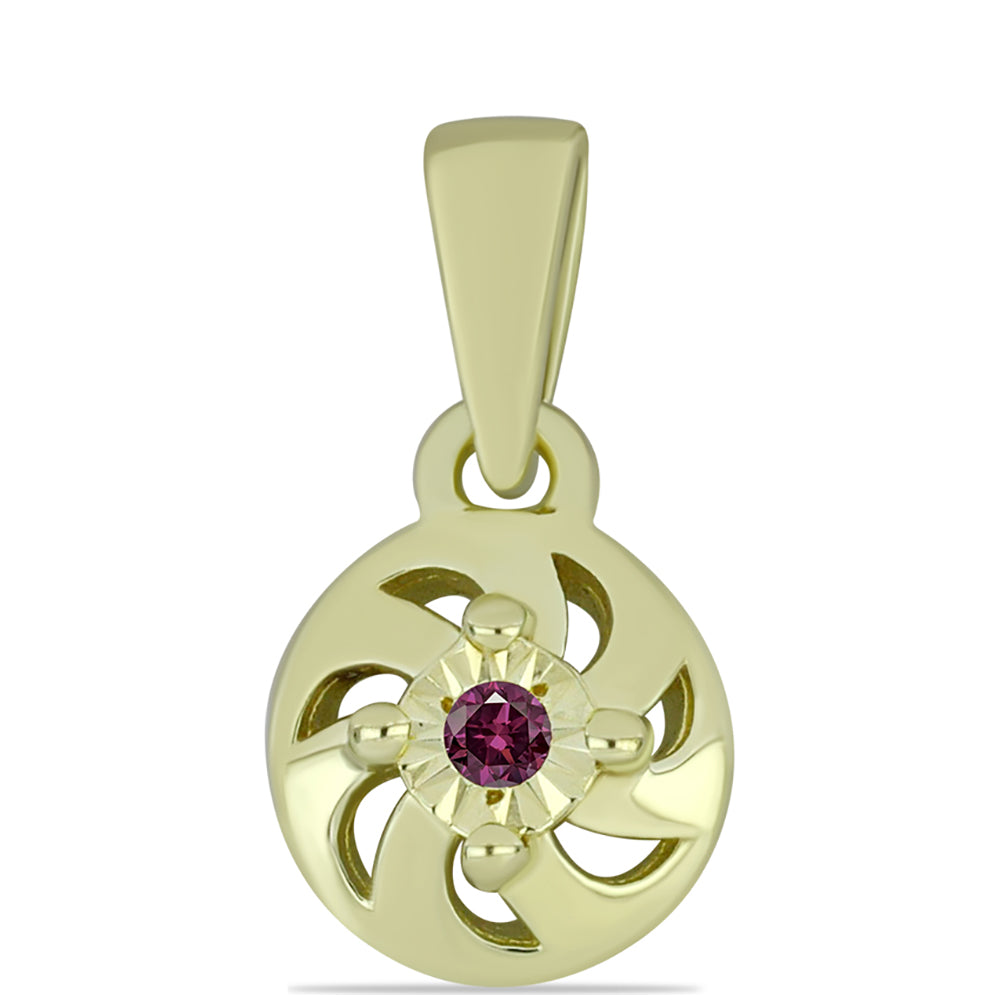 Set din Argint 925 Placat cu Aur ( 3.38 grame ) cu Diamant Violet 0.06 Carate ( Cercei+Inel+Pandantiv )