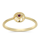 Set din Argint 925 Placat cu Aur ( 3.38 grame ) cu Diamant Violet 0.06 Carate ( Cercei+Inel+Pandantiv )