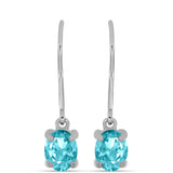 Cercei din Argint 925 ( 1.64 grame ) cu Cuarț Paraiba 1.35 Carate