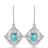 Cercei din Argint 925 ( 5.58 grame ) cu Cuarț Paraiba 1.36 Carate
