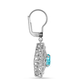 Cercei din Argint 925 ( 5.58 grame ) cu Cuarț Paraiba 1.36 Carate