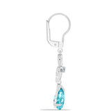 Cercei din Argint 925 ( 3.97 grame ) cu Cuarț Paraiba și Topaz Alb 3.67 Carate
