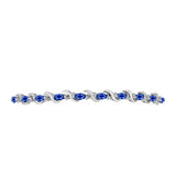 Brățară din Argint 925 ( 5.88 grame ) cu Safir Albastru Australian și Topaz Alb 2.6 Carate