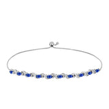 Brățară din Argint 925 ( 5.88 grame ) cu Safir Albastru Australian și Topaz Alb 2.6 Carate