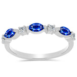 Inel din Argint 925 ( 1.63 grame ) cu Safir Albastru Australian și Topaz Alb 0.8 Carate