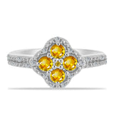 Inel din Argint 925 ( 3.36 grame ) cu Citrin Ural și Topaz Alb 0.58 Carate