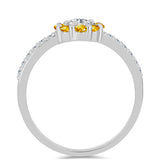 Inel din Argint 925 ( 2.14 grame ) cu Citrin Ural și Topaz Alb 0.79 Carate