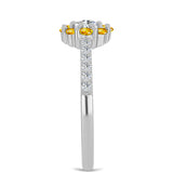 Inel din Argint 925 ( 2.14 grame ) cu Citrin Ural și Topaz Alb 0.79 Carate