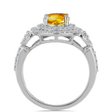 Inel din Argint 925 ( 3.98 grame ) cu Citrin Ural și Zircon Alb 2.71 Carate