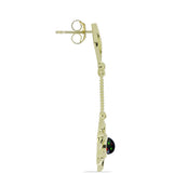 Cercei din Argint 925 Placat cu Aur ( 5.15 grame ) cu Opal Etiopian Negru Lega Dembi 0.73 Carate