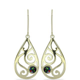 Cercei din Argint 925 Placat cu Aur ( 4.25 grame ) cu Opal Etiopian Negru Lega Dembi 0.36 Carate