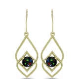 Cercei din Argint 925 Placat cu Aur ( 3.61 grame ) cu Opal Etiopian Negru Lega Dembi 1.09 Carate