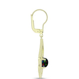 Cercei din Argint 925 Placat cu Aur ( 3.61 grame ) cu Opal Etiopian Negru Lega Dembi 1.09 Carate