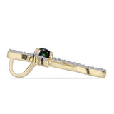 Cruce Pandantiv din Argint 925 Placat cu Aur ( 1.34 grame ) cu Opal Etiopian Negru Lega Dembi și Topaz Alb 0.36 Carate